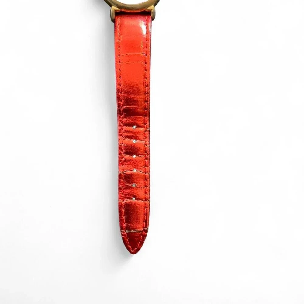 Michelle Louise Women's Red Metallic Buckle Band Analog Watch Leather‎ Hearts